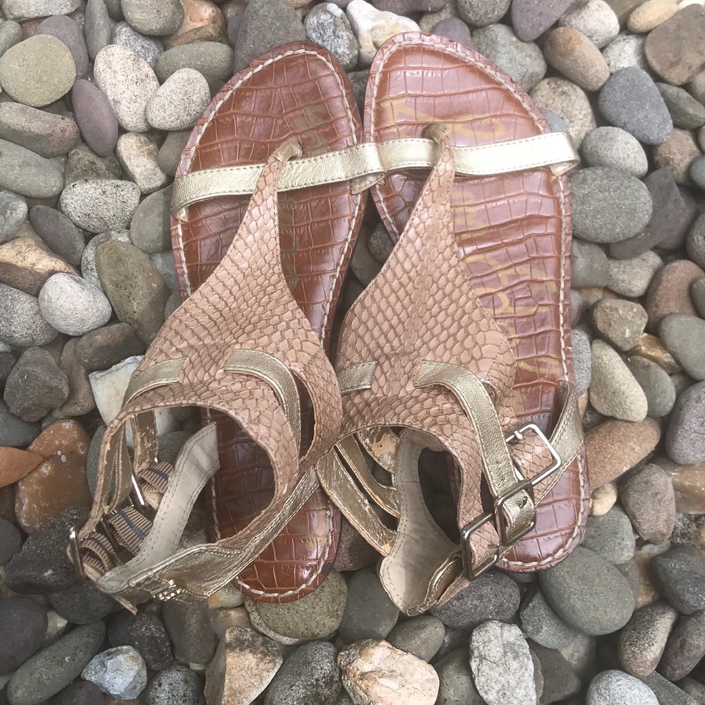 gold gladiator sandals